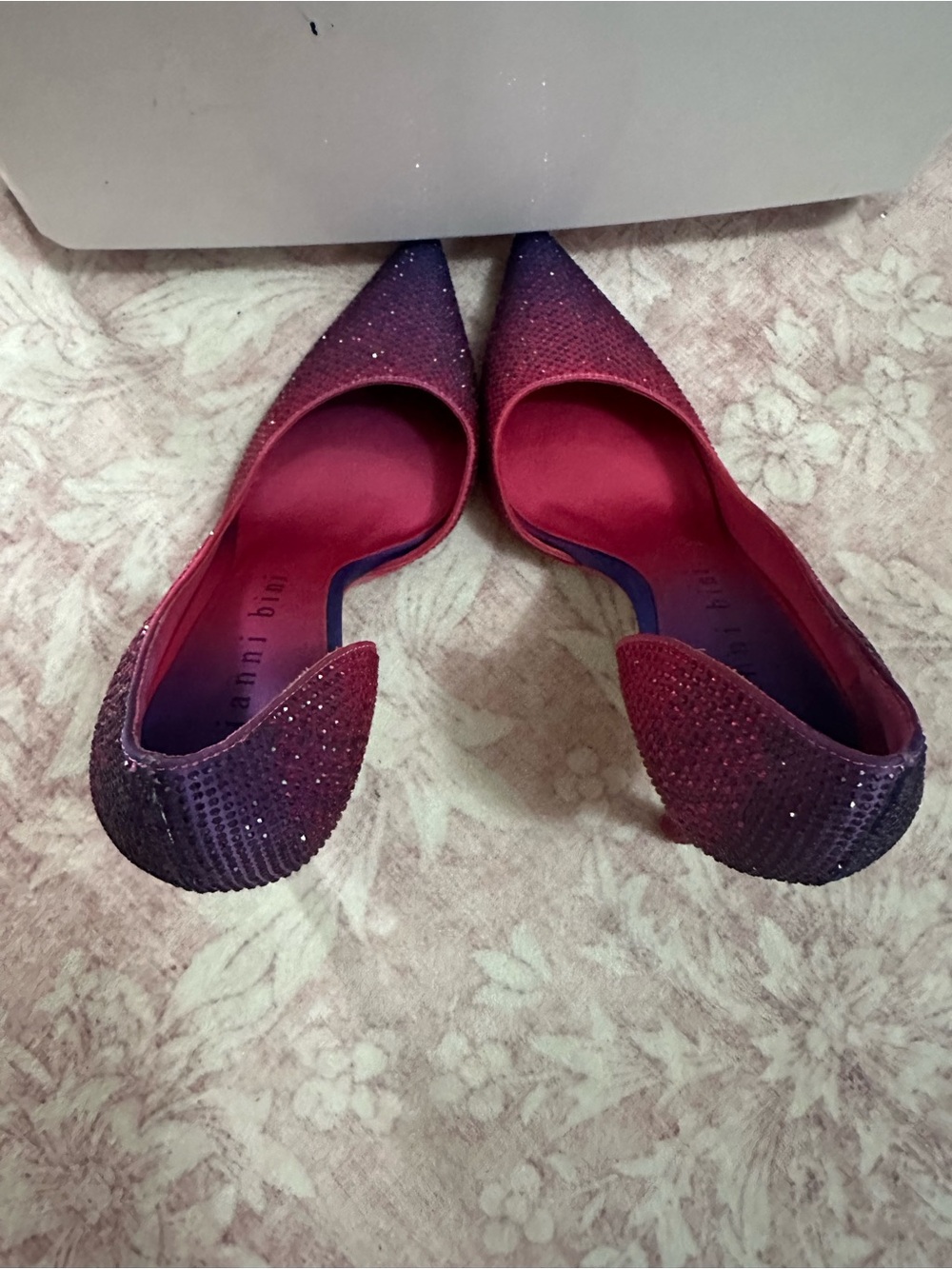 Gianni Bini Pink to Purple Ombre Crystal Pointed-Toe Stiletto Pumps - Picture 3 of 5